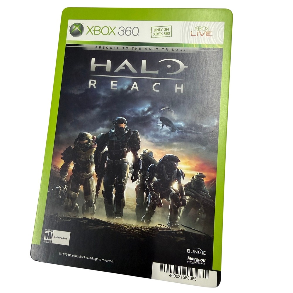 Halo Reach Xbox 360 Microsoft Bungie 2010 First Person Shooter Backer Card
